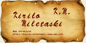 Kirilo Miletaški vizit kartica